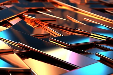 Glimmering Reflective Metal 3D Abstract Background