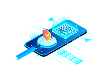 QR App Scanner  Isometric Concept Landing Page