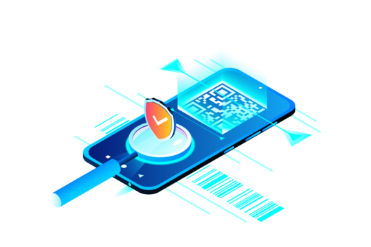 QR App Scanner  Isometric Concept Landing Page