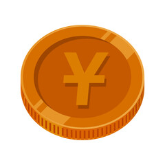 Obraz premium Yuan China Bronze Copper Coin Vector Illustration