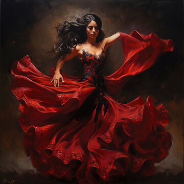 Flamenco dancer. Generative AI.