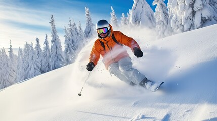 Ski in the mountain, Snow sport and winter activity