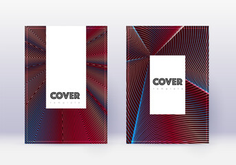 Hipster cover design template set. Red abstract li