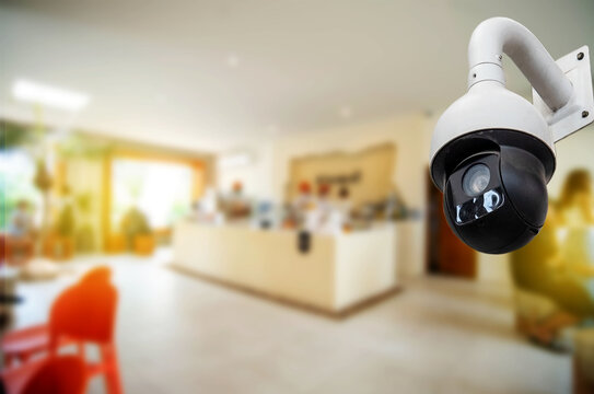 Cctv camera system, in restaurant blur image security 360 degree with wifi technology 4k