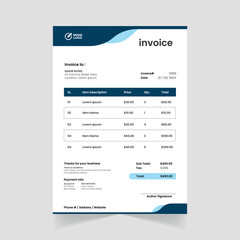 Modern Vector Abstract Invoice Design Template