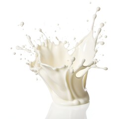 Milk or white cream splash 3d  illustration isolated on white background created  with Generative AI technology