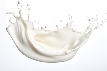 Milk or white cream splash 3d  illustration isolated on white background created  with Generative AI technology