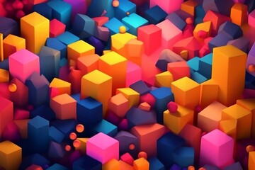 Obraz premium Glowing Tropical Themed 3D Abstract Background