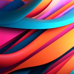 Glowing Tropical Themed 3D Abstract Background