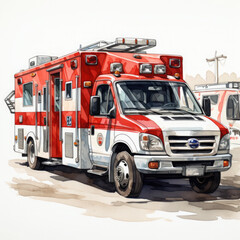 Ambulance car. Color Clip art design