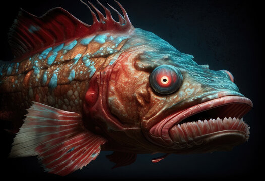 drawing payara fish, river monster fish, art, illustration