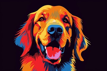 Golden Retriever Dog Vibrant Sleek Graphic Background