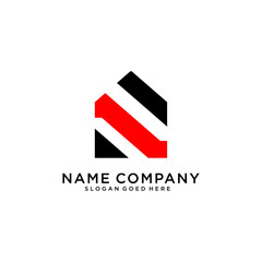 N logo design is intended for construction, building, real estate, home, and property. An awesome trendy and minimal N home logo design template with White and Black colors.