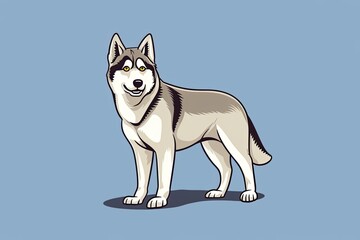 Fototapeta premium Graphic Illustration of a Dog Isolated on a Monochrome Background