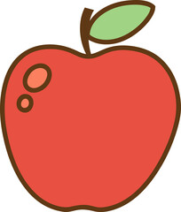Red apple cartoon icon isolated vector illustration