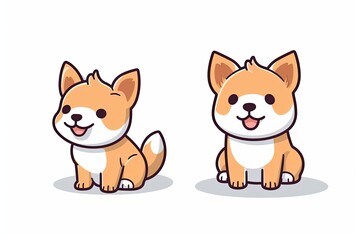 Obraz premium Graphic Illustration of a Dog Isolated on a Monochrome Background