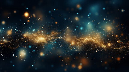 Naklejka premium Abstract colorful glittering effect defocused design on dark background, shiny elegance fantasy bright color contrast with black concept