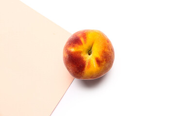 Sweet peach on colorful background