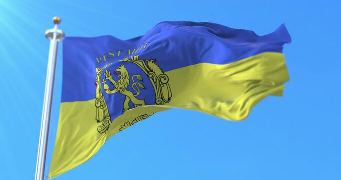 Flag of Pest County, Hungary. Loop