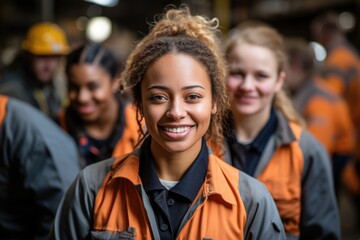 Fototapeta premium Generative AI - Celebrating Diversity in Handwerksberufen: Optimistic and Happy Craftswomen Standing in Unity, Empowering a Talented and Inclusive Workforce