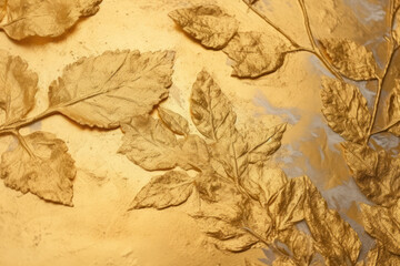 Golden background, gold leafing, created with Generative AI technology