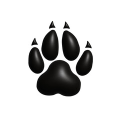 Wolf paw silhouette on white background © Bela Art