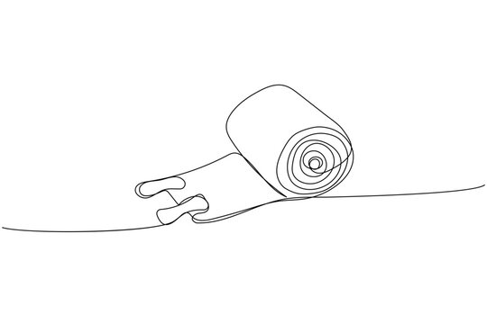 continuous line drawing of medical bandage clip art preview