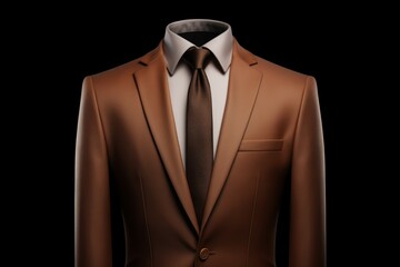 Elegant men brown suit model. Generate Ai