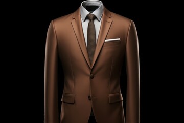 Elegant men brown suit. Generate Ai