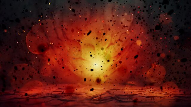 Orange Halloween Volcanic Embers Ashes Grunge Hell Background Loop