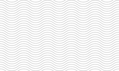 Seamless wavy line pattern. Abstract wave curved lines. Stylized monochrome line art background.
