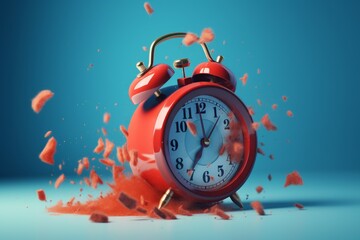 Red alarm clock. Generate Ai