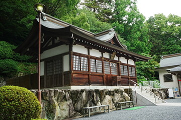 Kibitu-jinja or Shrine in Okayama, Japan - 日本 岡山 吉備津神社 - obrazy, fototapety, plakaty