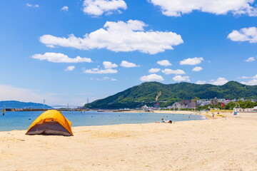 夏の須磨海浜公園　神戸市須磨区にて