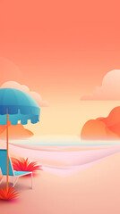 Fototapeta na wymiar Minimalist Abstract Summer Theme Landscape Background