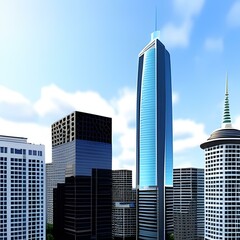Naklejka premium シンプルで都会的な高層ビル M