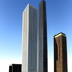 Obraz premium シンプルで都会的な高層ビル B