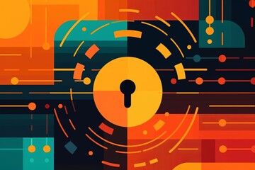 Obraz premium Modern Tech Encrypted Data Theme Background