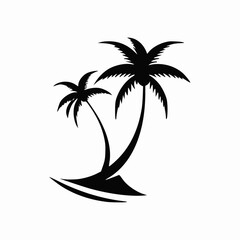 Fototapeta na wymiar black palm tree vector isolated on white background