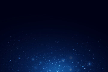 Amazing panorama of the blue night sky Milky Way and stars on a dark background. Vector illustration. EPS 10 - obrazy, fototapety, plakaty