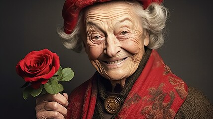 Portrait of an older woman with a sense of humor