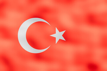 Flag of Turkey. 2:3 Proportions. Original to scale. Turkish special flag. Metallic glamour design.
