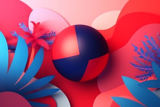 Patriotic Red White and Blue 3D Abstract Background