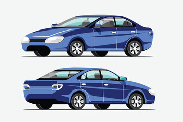 Fototapeta na wymiar Car Vector illustration with blue color.