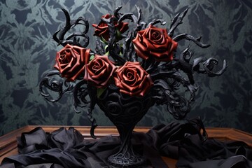 Portrait of a Gothic Roses Arrangement