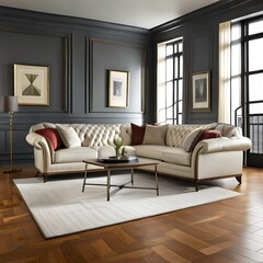 Fototapeta premium home interior sofa interior, room, sofa, home, living, design, furniture generative by AI technology