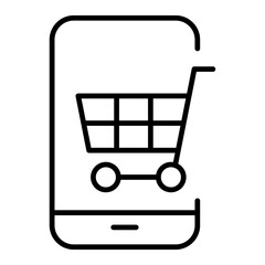 Shopping online line icon