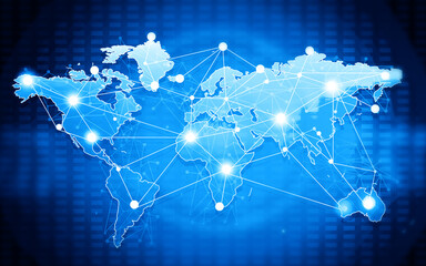 Global business network. People network technology. 3d illustration.