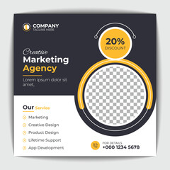 Corporate social media post and web banner template