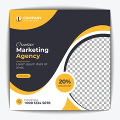 Corporate social media post and web banner template